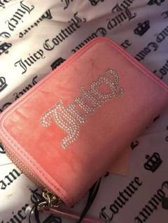 Juicy Couture ピンク ベロア　二口財布