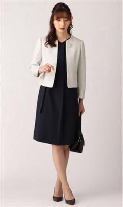 ANCHOR WOMAN PERSON'Sノーカラーアンサンブル 15AR S～7L】ノーカラーアンサンブル【礼服／喪服／ブラック