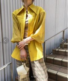 ❣️美品❣️Ameri BIG COLLAR SHINE SLEEVE SHIRTS AMERI BIG COLLAR SHINE SLEEVE SHIRTS - メルカリ
