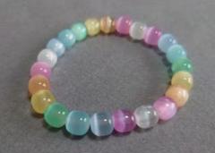 ♡虹色の囁き♡ レインボーセレナイト ブレスレット8ミリのサムネイル