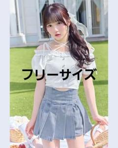 ミシェルマカロン　美脚デニムスカパン　サックス　フリーサイズ　残り1 ミシェルマカロン 美脚デニムスカパン サックス フリーサイズ