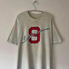 US古着 ロゴプリントTシャツ 9番 グレー