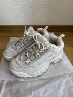 FILA ファー付きホワイトスニーカー