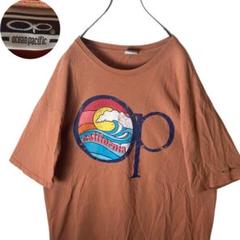 グッドデザイン古着オーシャンパシフィックでかロゴTくすみオレンジビッグサイズ