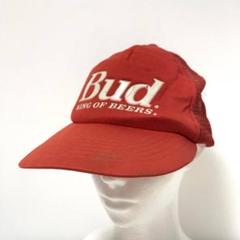 90s USA製 バドワイザー メッシュキャップ コーデュロイ Bud レッド 90s USA製 バドワイザー メッシュキャップ コーデュロイ Bud レッド