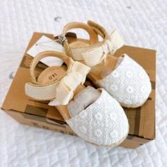 新品未使用♡14cm アンパサンド　サンダル　ホワイト　リボン