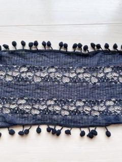 スカーフ　手芸　素材　ハンドメイド　材料　パーツ　布　クラフト　ストール　黒色