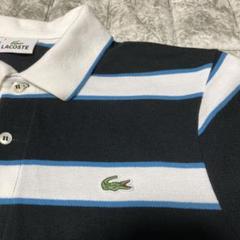 LACOSTE 半袖ポロシャツ ボーダー柄 ワニロゴ