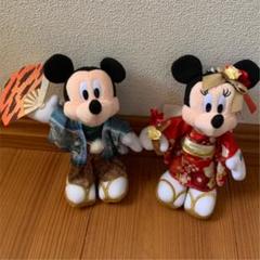 ミッキー・ミニー　着物風ぬいぐるみストラップ２点セット Disney - ミッキー＆ミニー着物ぬいぐるみ ディズニーリゾートの