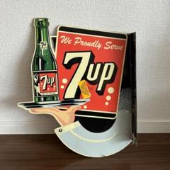 1970年代　セブンアップ　7up ディスコロゴ　メタル　看板　ガレージ　バー 1970年代セブンアップ7up ディスコロゴメタル看板ガレージバー
