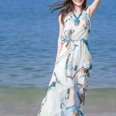 大人気！シフォンロングワンピース❤️夏のお出かけやデートに最適