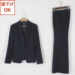 06 インディヴィ パンツスーツ 38 黒 M tqe 春夏秋 ★美品★