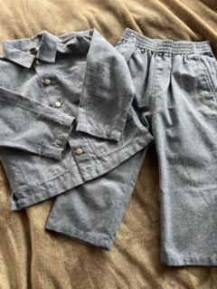 ronherman☆キッズ☆シャンブレー☆デニム☆セットアップ☆120 ronherman☆キッズ☆シャンブレー☆デニム☆セットアップ☆120
