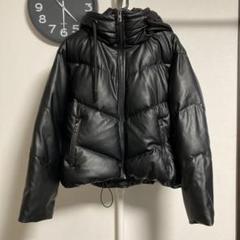ZARA レザーダウンジャケット ZARA ザラ フェイクレザーパフダウンジャケット - メルカリ