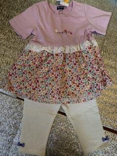 moujonjon 花柄半袖、ズボンセット 120cm