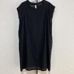 nachukara リネンフレンチスリーブワンピース　ブラック フリーサイズ