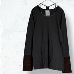 2048＊エージープラス＊ドッキングTシャツ グレー M 長袖 丸首 春秋冬