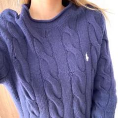 美品✨カシミヤ　ラルフローレン　ケーブル　ニット　セーター　カーディガン