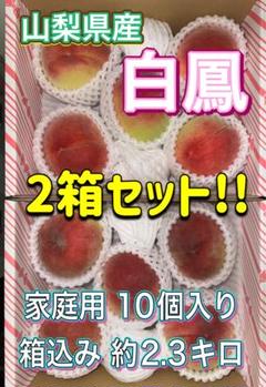 マロン⭐️山梨県産桃日川白鳳⭐️はねだし 家庭用⭐️2箱セット 箱込み約10キロ 山梨県産 桃⭐️白鳳⭐️家庭用 2箱セット⭐️箱込み約2.3キロ