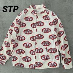 STP 総柄ロゴ×ホワイト白　スウィングトップ ワークジャケット XL
