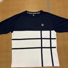 FILA ストライプ Tシャツ Mサイズ ネイビー/ホワイト　メンズ