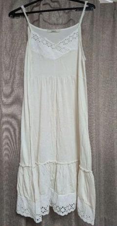 〇SALE〇used ホワイトキャミソールワンピース レース サテン 春