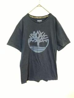 ティンバーランド　Timberland　Tシャツ　メンズM　黒　綿　前面ロゴ