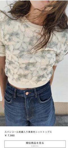 ZARA ザラ スパンコール刺繍入り トップス - メルカリ