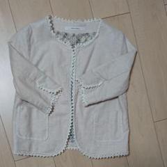 Spick & Span*ノーカラージャケット*レース*リネン*七分袖
