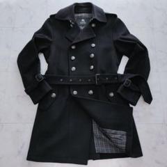 傑作 バーバリーブラックレーベル カシミヤ混 ナポレオントレンチコート M 黒
