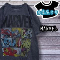 古着マーベルデカロゴアメコミTシャツ青灰Lのサムネイル