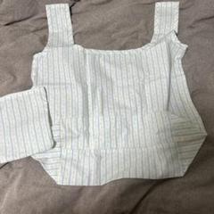 ハンドメイド　ストライプ花柄エコバッグ