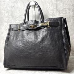 【美品】シータパランティカ 別注シボ革トートバッグ ブラック 別注【SITA PARANTICA】ナイロンTOTE 1Mガタ：トートバッグ