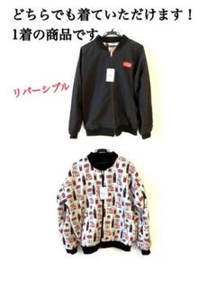タイムセール　コカコーラ　グラニフブルゾンジャケット黒コーラ柄リバーシブル タイムセール コカコーラ グラニフブルゾンジャケット黒コーラ柄