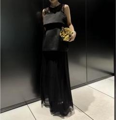 【Ameri】CORSET LAYERED SHEERDRES S ブラック