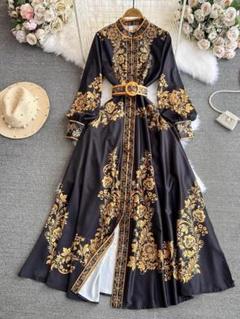 ワンピース　ドレス　レディース　半袖　レース　ロング　パーティー　花柄