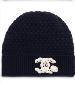 CHANEL - 新品未使用 シャネル ニット帽 カメリア ホワイト 25A