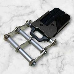 ダブルタクト4つ穴プレート　ニックス風チェーン(シルバー)2個　60幅 ダブルタクト4つ穴プレート ニックス風チェーン(シルバー)2個