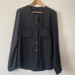 Forever21 ブラック 長袖 シアーシャツ ボタン付きのサムネイル