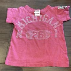 【派手ピンク】デニムダンガリー ベビー Tシャツ 90