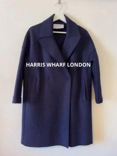 【美品】HARRIS WHARF LONDON　チェスターコート　ネイビー ハリスワーフロンドン Harris Wharf London チェスターコート