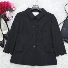 G8296*極美品☆2.7万☆ef-de エフデ☆チェック柄☆ジャケット☆黒白