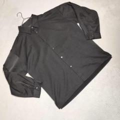 美品★CLEL ルーズカラーシャツ バルーン袖 チャコールアッシュ ユニセックス