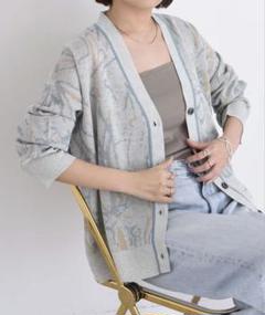 新品タグ付 エイミーロウ Eimee Law ペイント風ジャガードカーデ Mのサムネイル