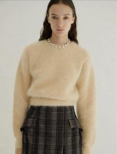 新品未使用★CLANE ANGORA COMPACT KNIT TOPSベージュ CLANE】ANGORA COMPACT KNIT TOPS