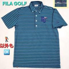 近年モデル【美品】FILA GOLF 半袖ポロシャツ ゴルフ　ロゴ刺繍　ワッペン