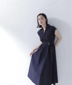 NATURAL BEAUTY BASIC ベルテッドポケットシャツワンピース