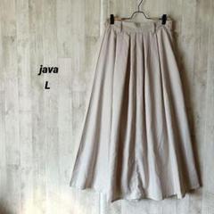 Java ジャバ L ベージュ フレアスカート ウエストゴム ロング