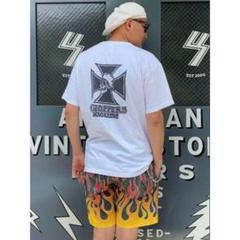 US 三軒茶屋 Flames Printed Easy Short Pants - メルカリ
