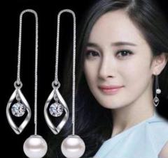 a95 春色アクセント☆パール シルバー ジルコニア 可愛いピアス 224